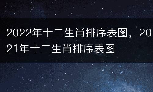2022年十二生肖排序表图，2021年十二生肖排序表图