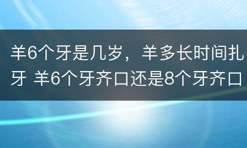 羊6个牙是几岁，羊多长时间扎牙 羊6个牙齐口还是8个牙齐口
