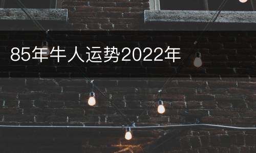 85年牛人运势2022年