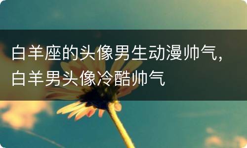 白羊座的头像男生动漫帅气，白羊男头像冷酷帅气