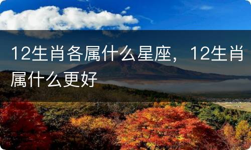 12生肖各属什么星座，12生肖属什么更好