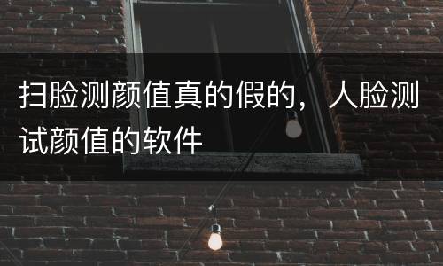 扫脸测颜值真的假的，人脸测试颜值的软件