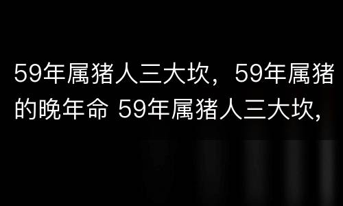 59年属猪人三大坎，59年属猪的晚年命 59年属猪人三大坎,59年属猪的晚年命运如何