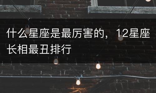 什么星座是最厉害的，12星座长相最丑排行