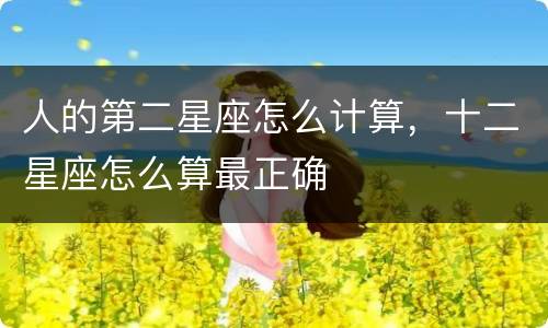人的第二星座怎么计算，十二星座怎么算最正确