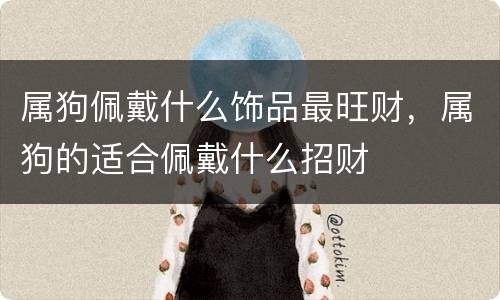 属狗佩戴什么饰品最旺财，属狗的适合佩戴什么招财