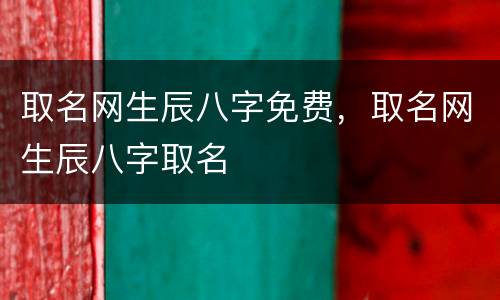 取名网生辰八字免费，取名网生辰八字取名