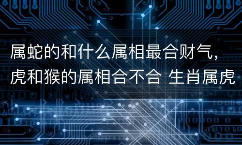 属蛇的和什么属相最合财气，虎和猴的属相合不合 生肖属虎和属猴