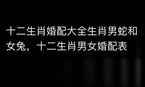 十二生肖婚配大全生肖男蛇和女兔，十二生肖男女婚配表
