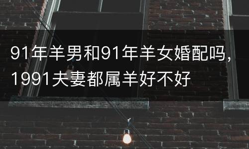 91年羊男和91年羊女婚配吗，1991夫妻都属羊好不好