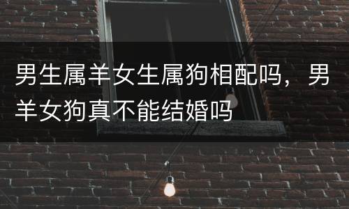 男生属羊女生属狗相配吗，男羊女狗真不能结婚吗