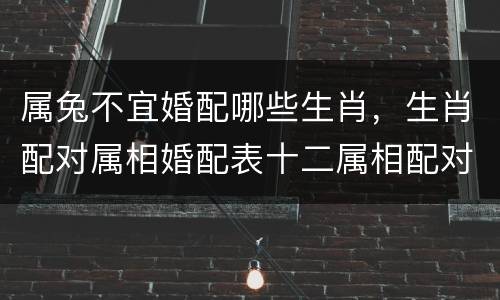属兔不宜婚配哪些生肖，生肖配对属相婚配表十二属相配对吉凶表