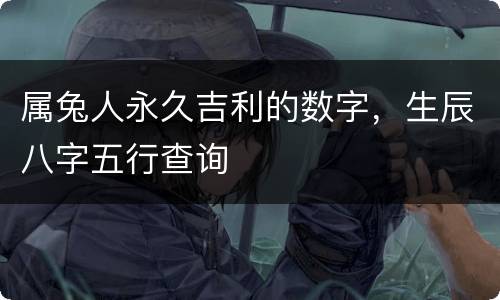 属兔人永久吉利的数字，生辰八字五行查询