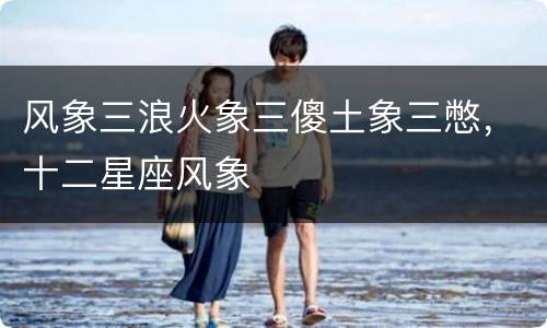 风象三浪火象三傻土象三憋，十二星座风象