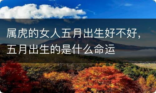 属虎的女人五月出生好不好，五月出生的是什么命运
