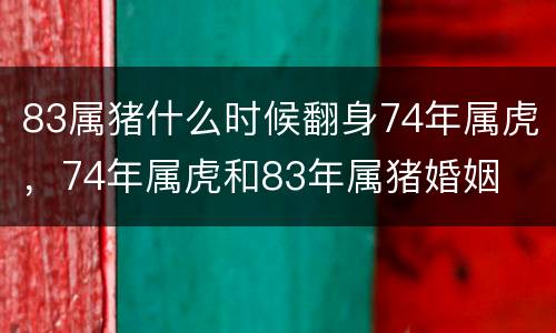 83属猪什么时候翻身74年属虎，74年属虎和83年属猪婚姻