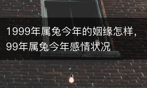 1999年属兔今年的姻缘怎样，99年属兔今年感情状况