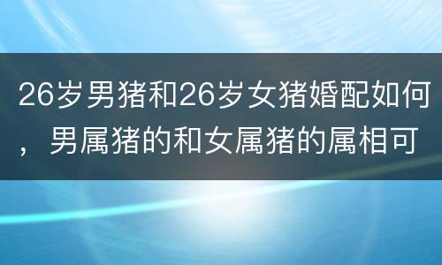 26岁男猪和26岁女猪婚配如何，男属猪的和女属猪的属相可以相配吗