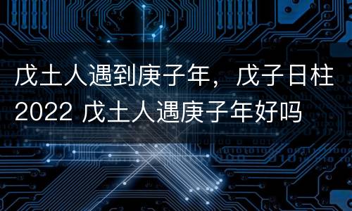 戊土人遇到庚子年，戊子日柱2022 戊土人遇庚子年好吗