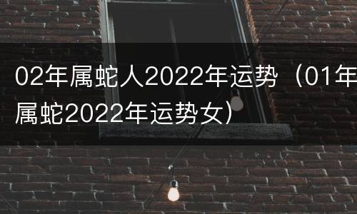 02年属蛇人2022年运势（01年属蛇2022年运势女）