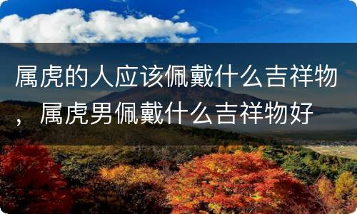 属虎的人应该佩戴什么吉祥物，属虎男佩戴什么吉祥物好