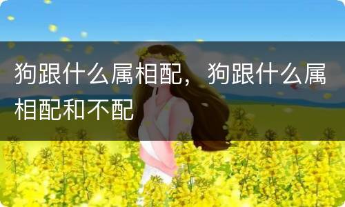 狗跟什么属相配，狗跟什么属相配和不配