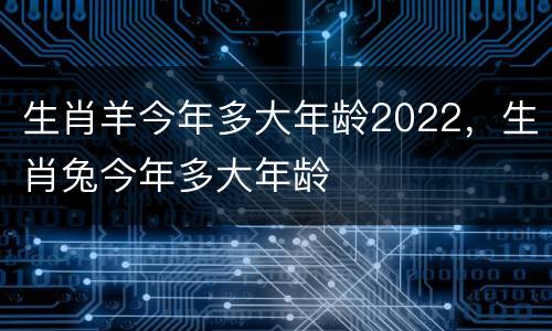 生肖羊今年多大年龄2022，生肖兔今年多大年龄