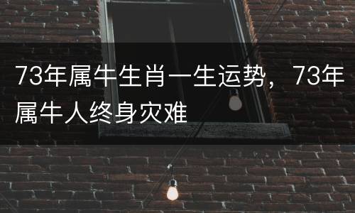 73年属牛生肖一生运势，73年属牛人终身灾难