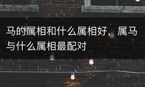 马的属相和什么属相好，属马与什么属相最配对
