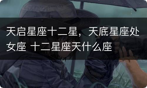 天启星座十二星，天底星座处女座 十二星座天什么座