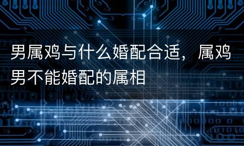 男属鸡与什么婚配合适，属鸡男不能婚配的属相