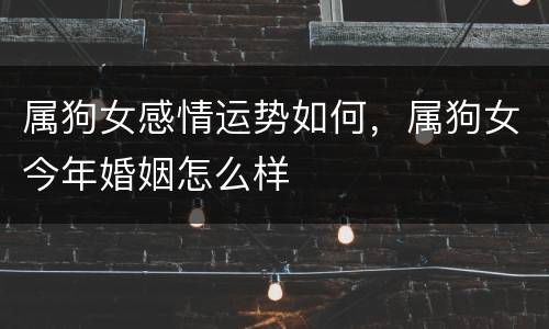 属狗女感情运势如何，属狗女今年婚姻怎么样