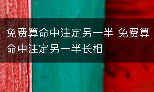 免费算命中注定另一半 免费算命中注定另一半长相