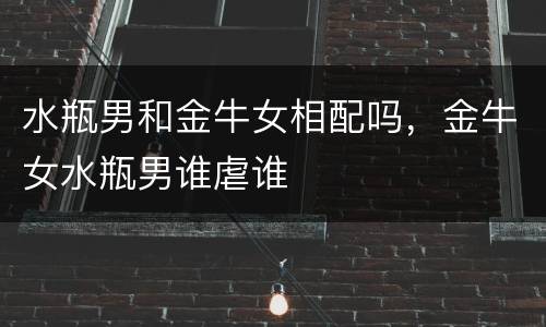 水瓶男和金牛女相配吗，金牛女水瓶男谁虐谁