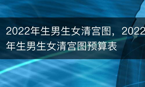 2022年生男生女清宫图，2022年生男生女清宫图预算表