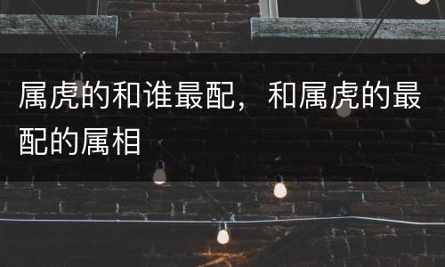 属虎的和谁最配，和属虎的最配的属相
