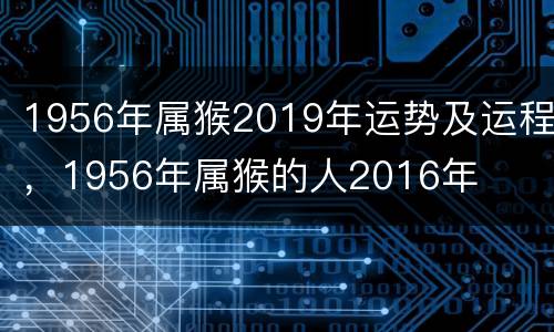 1956年属猴2019年运势及运程，1956年属猴的人2016年