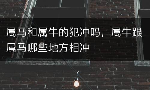 属马和属牛的犯冲吗，属牛跟属马哪些地方相冲