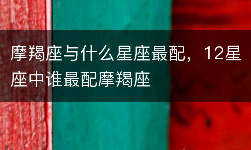 摩羯座与什么星座最配，12星座中谁最配摩羯座