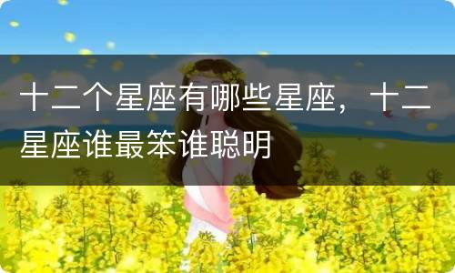 十二个星座有哪些星座，十二星座谁最笨谁聪明