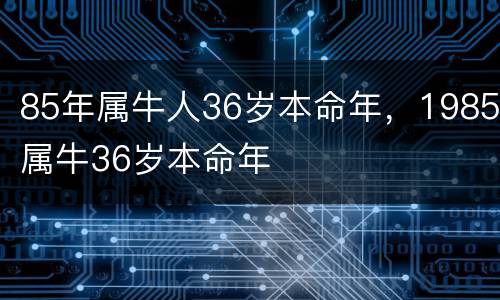 85年属牛人36岁本命年，1985属牛36岁本命年