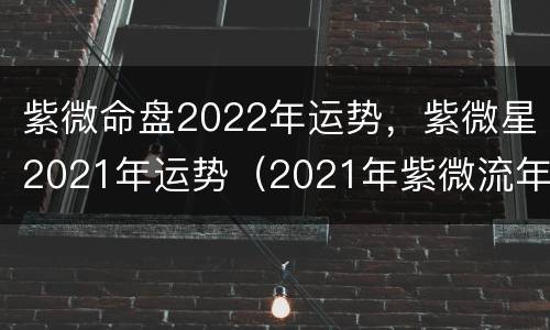 紫微命盘2022年运势，紫微星2021年运势（2021年紫微流年命盘）
