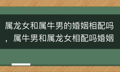 属龙女和属牛男的婚姻相配吗，属牛男和属龙女相配吗婚姻怎么样