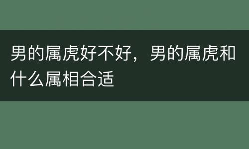 男的属虎好不好，男的属虎和什么属相合适