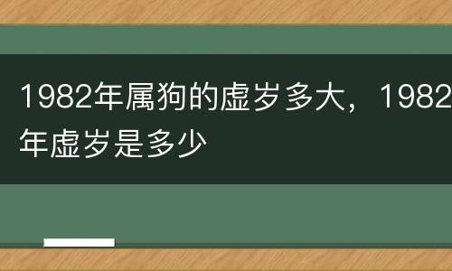 1982年属狗的虚岁多大，1982年虚岁是多少