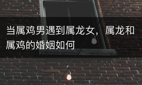 当属鸡男遇到属龙女，属龙和属鸡的婚姻如何