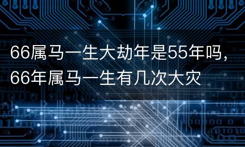 66属马一生大劫年是55年吗，66年属马一生有几次大灾