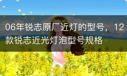 06年锐志原厂近灯的型号，12款锐志近光灯泡型号规格