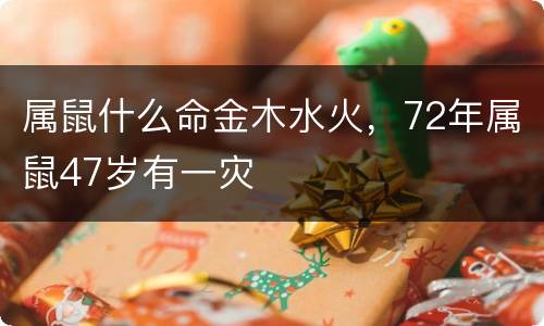 属鼠什么命金木水火，72年属鼠47岁有一灾