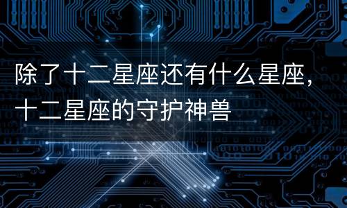 除了十二星座还有什么星座，十二星座的守护神兽